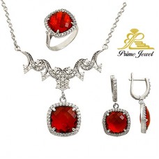 Gümüş zirkon taşlı set